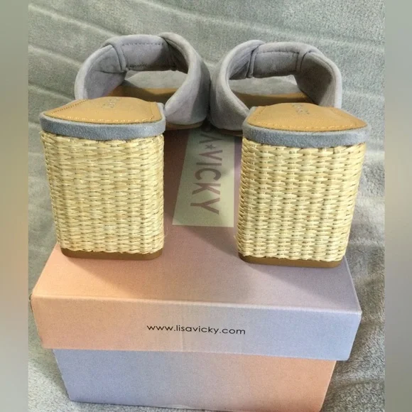 Lisa Vicky Impress Lavender Block Heeled Suede Sandal Size 9M - Picture 4 of 13